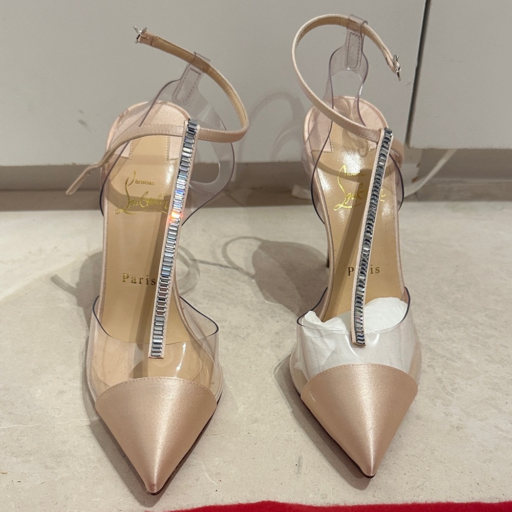 Christian Louboutin Nude and Clear Heels